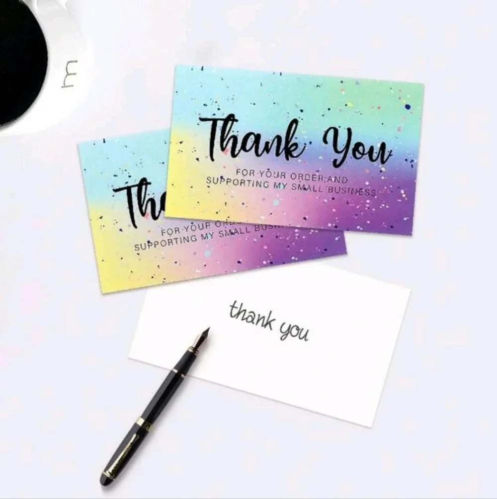 NEW Business Thank You Cards 50 PCS Shipping Packages Small Business Cardstock